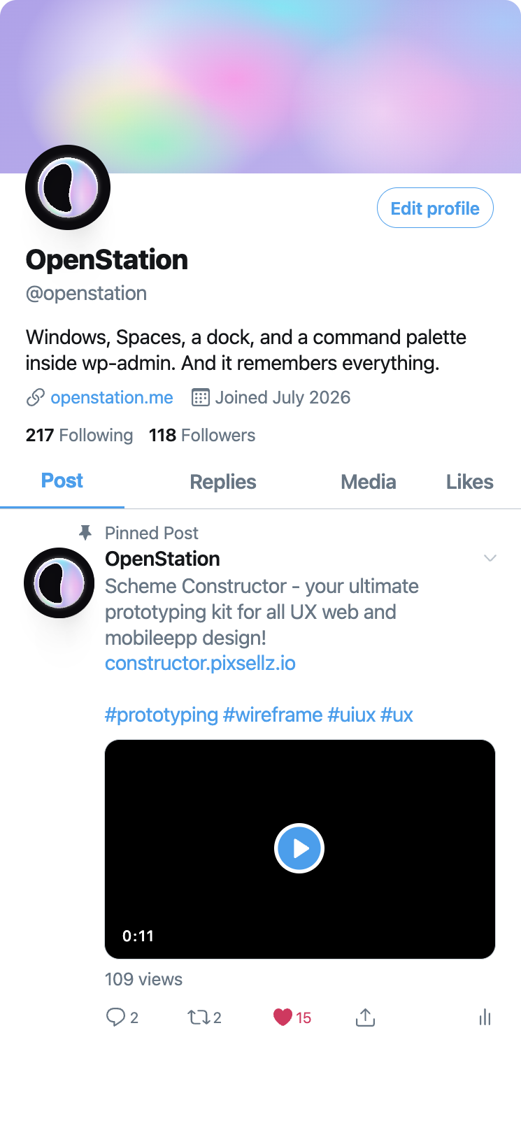 X profile mockup with the Holomesh header