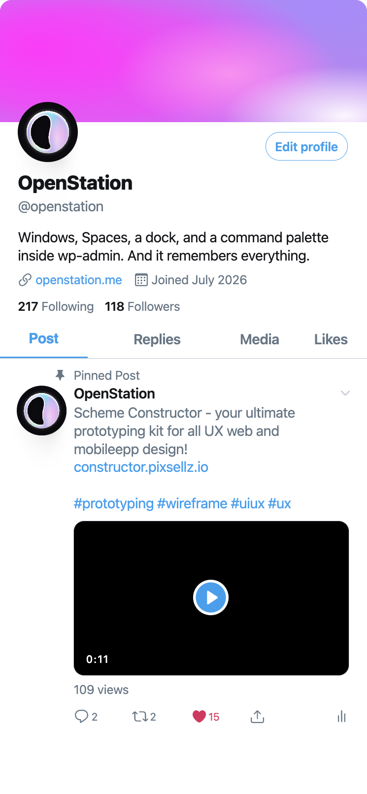 X profile mockup with the Pulsemesh header